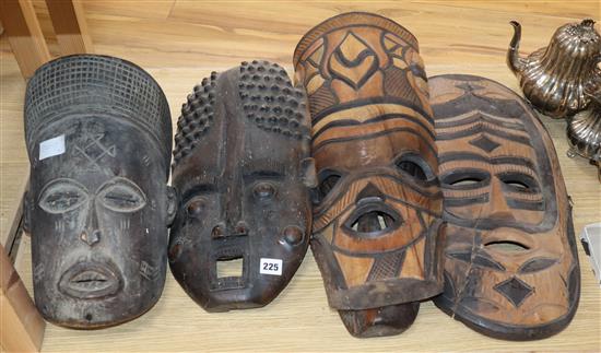 Five Kenyan tribal masks
